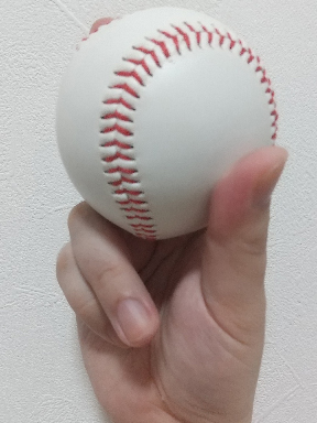 正面から見たシュートの握り方