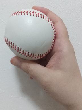 右面から見たスローカーブの握り方